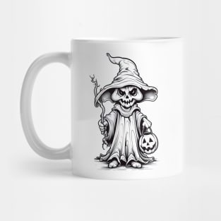 scary witch on white background Mug